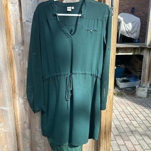 Sheer, flowy green dress